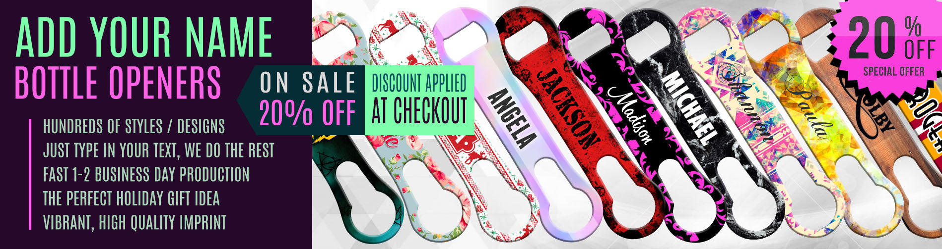 Add your name bottle openers - 20% off