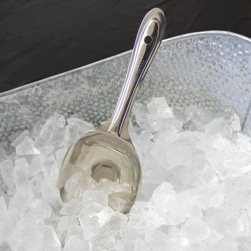 BarConic® Flat Bottom Ice Scoop - Stainless Steel - Size Options