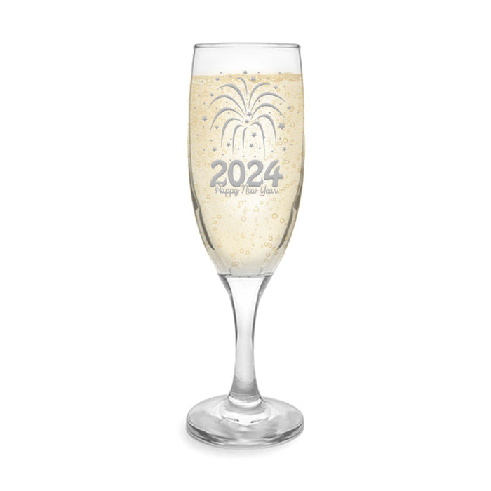 New Years Champagne Glass - 2024 - 7.5 OZ Flute