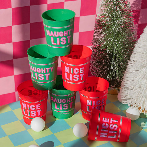 Santa Pong Set: Naughty List vs Nice List Cups
