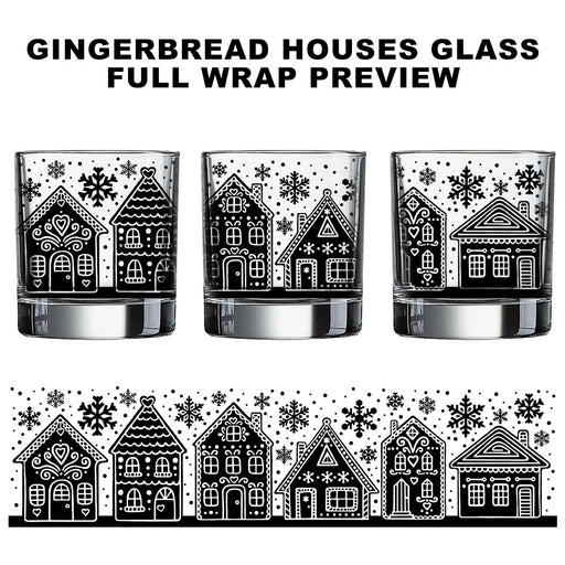Gingerbread Town Christmas Glass