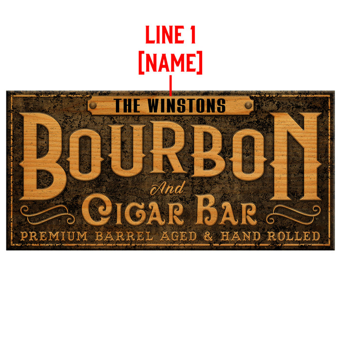 Customizable Large Vintage Wooden Bar Sign - Bar Sign  - Bourbon Black