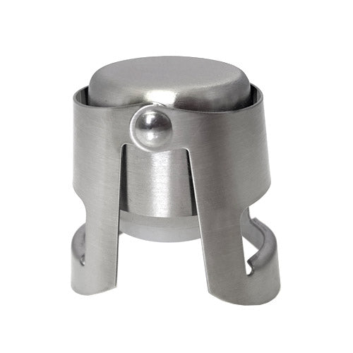 BarConic® Button Style Champagne Stopper - Brushed Stainless Steel