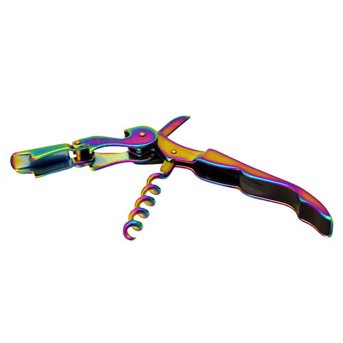 Double Hinged Iridescent Rainbow Corkscrew