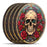 Wooden Round Coasters - Multiple Stained Glass Skulls Design 7