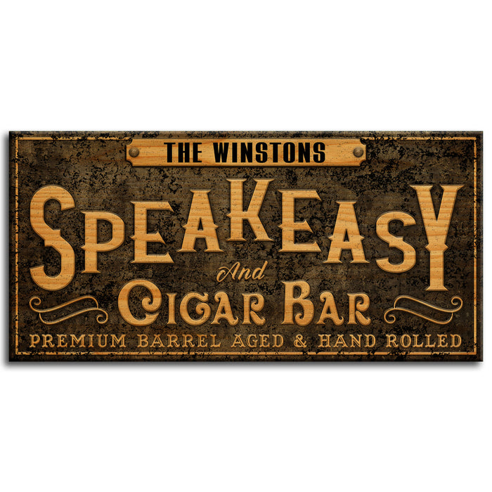 Customizable Large Vintage Wooden Bar Sign - Bar Sign - Speakeasy Black