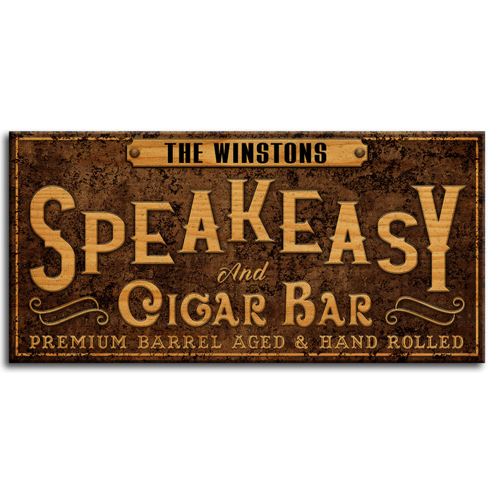 Customizable Large Vintage Wooden Bar Sign - Bar Sign - Speakeasy Brown