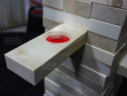Giant Block Stacking Game with JellO Shot Holes