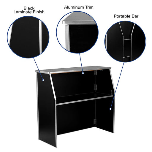 Portable Bar - Black Laminate - 4 FT.