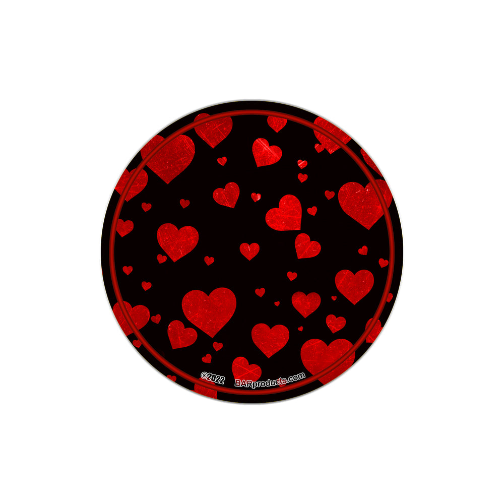 Hearts Foam Kolorcoat™ Coaster - 4 Inch Round
