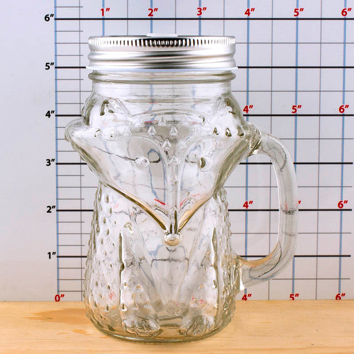 BarConic® Fox Mason Jar with Handle - 16 ounce