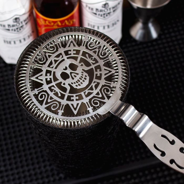 BarConic® Skull Cocktail Strainer - No Prong Stainless Steel