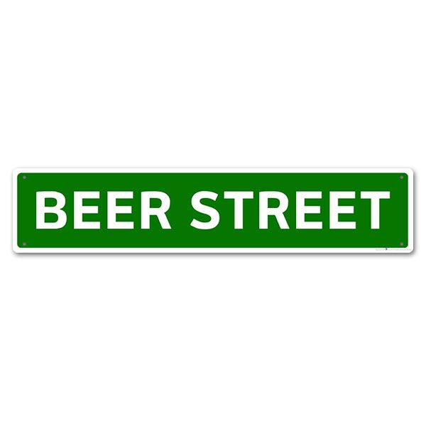 "Beer Street" Kolorcoat Metal Bar Sign