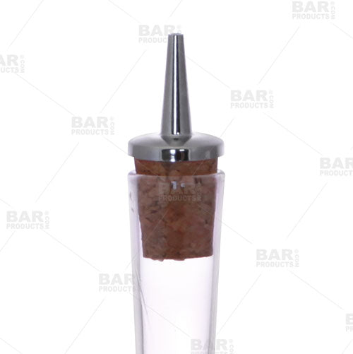 BarConic® Bitters Bottle with Feather Etching and Cork Dasher