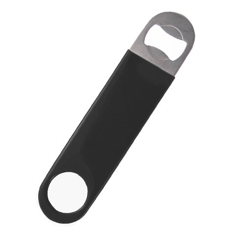 Speed Bottle Opener / Bar Key - Black Vinyl Rubber Grip