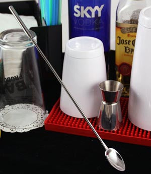 Bar Spoon w/ Long Handle & Oval Spoon - 12"