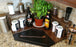Counter Caddies™ - Walnut-Stained Corner Shelf - Barista Style - coffee mugs condiments supplies