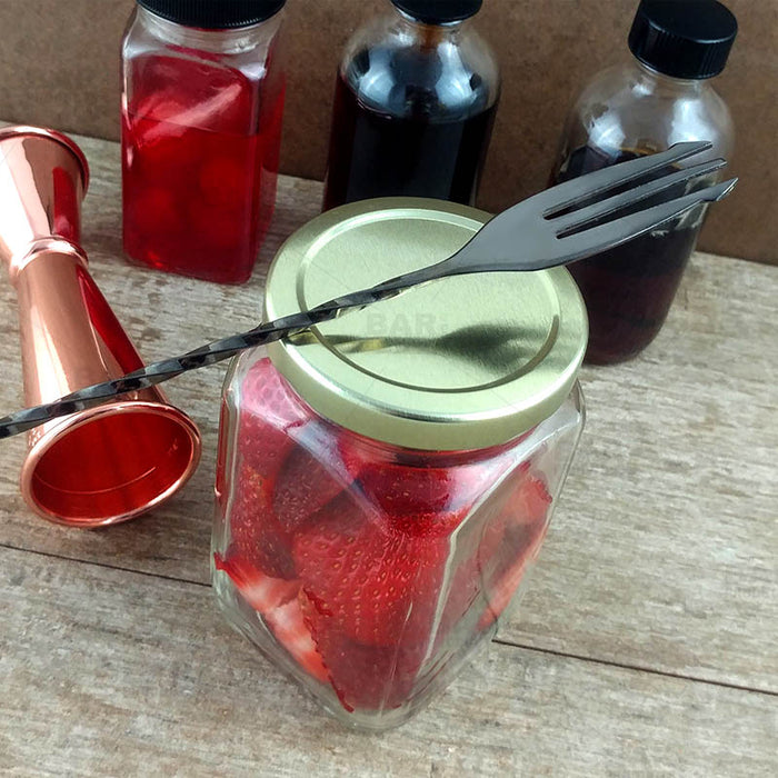 Victorian Square Craft Bartending Jar w/ Gold Lid - 10 oz / 292ml