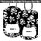 Dog Tag Bottle Opener - Cute Skulls - Black and White