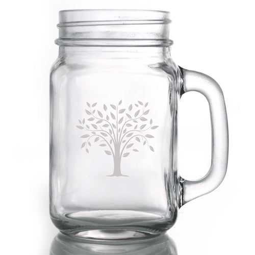 Tree - 16 oz. Engraved Mason Jar Mug