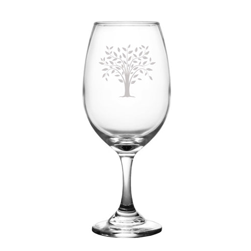 Tree - 20 oz. Engraved Wine Glass