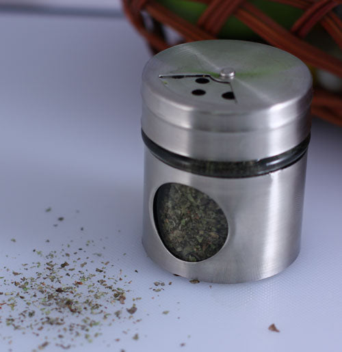 Spice Shaker - Glass & Stainless Steel - 2 ounce