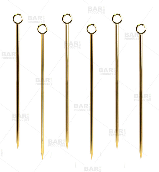 Gold Plated Cocktail Picks - Pack of 6