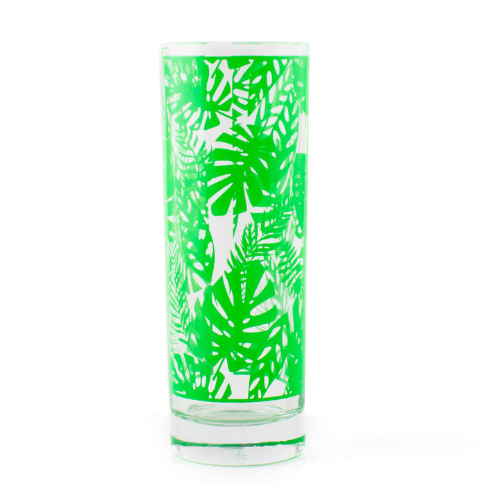 BARCONIC® COLLINS GLASS - TROPICAL LEAVES PATTERN - 9.5 OUNCE