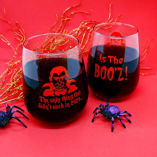 Boo'z 2020 - Halloween Stemless Wine Glass - 17 oz.