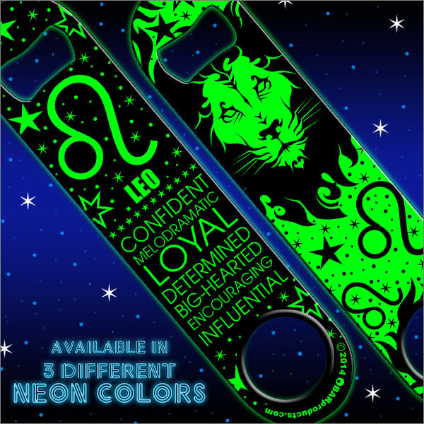 Kolorcoat™ Zodiac Speed Bottle Opener - LEO - NEON GREEN