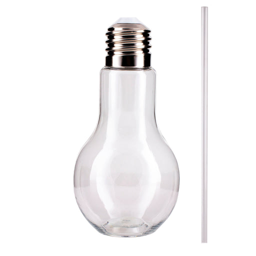 Light Bulb Cup with Lid & Straw - 16 ounce