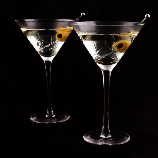 9 ounce Diamond Martini Glasses - 2 pack