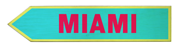 Miami Wood Arrow Sign- Left
