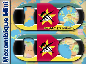 Mini Speed Bottle Opener / Bar Key - Mozambique Flag