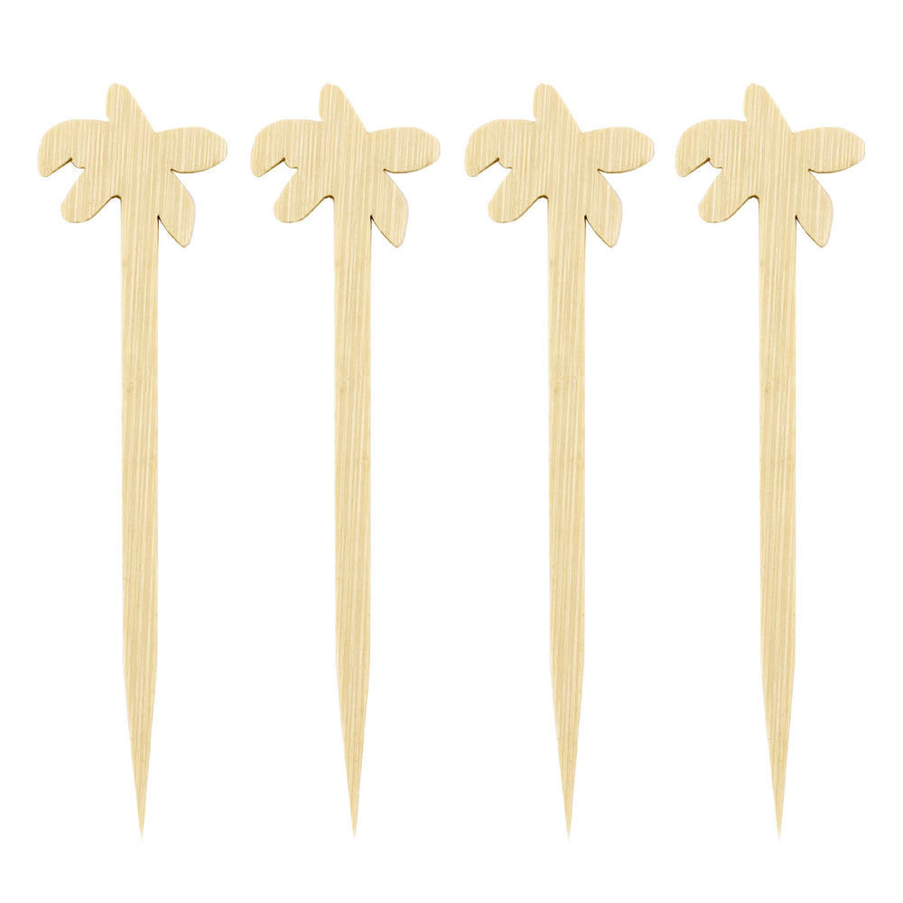 BarConic Bamboo Palm Tree Cocktail Picks - 100 pack