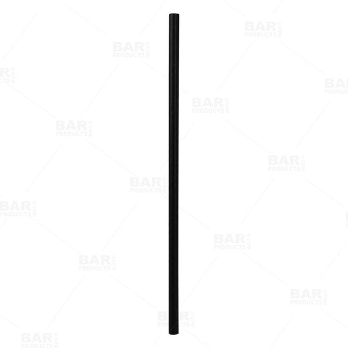 BarConic® "Eco-Friendly" Paper Straws - 7 3/4" Solid Black - Packs of 100