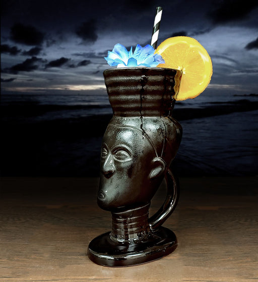 BarConic Tiki Drinkware - Polynesian Queen - Black