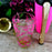BarConic® Glassware - Mixing Glass - Pink Cocktail Themed Damask - 16 ounce
