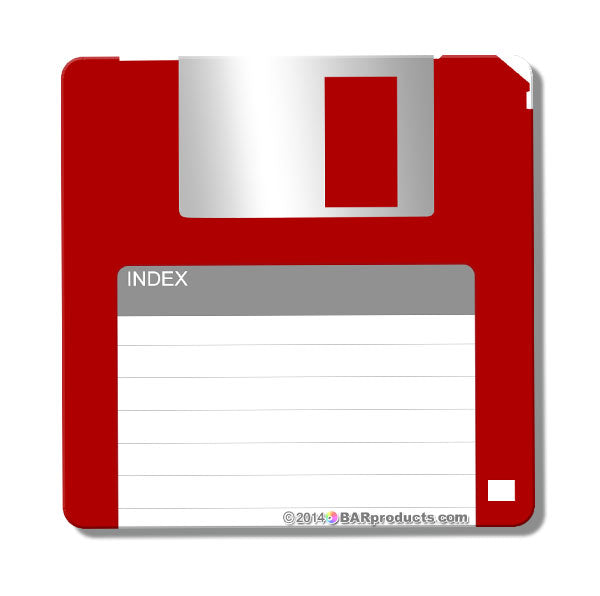 RED Floppy Disk Foam Kolorcoat™ Coaster- 3.5 inch Square