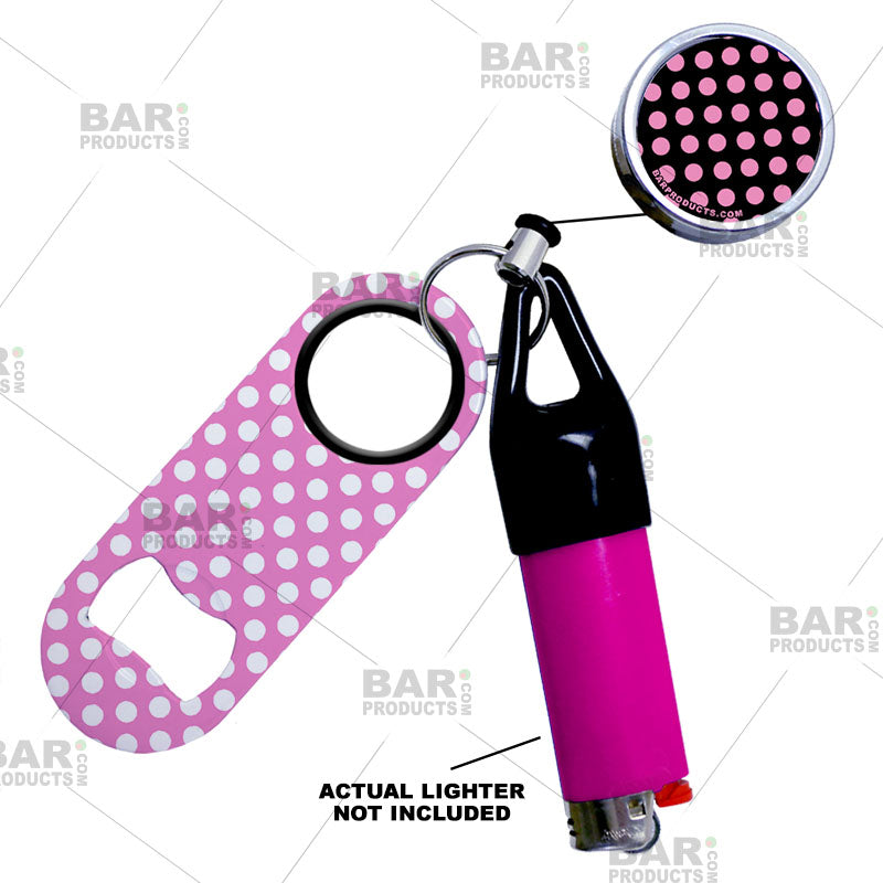 Kolorcoat™ Mini Opener, Reel and Lighter Leash® Clug SET - Polka Dots
