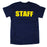 Staff T-Shirt - Printed on Front and Back - Navy Blue/Yellow