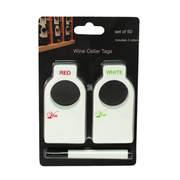 Wine Cellar Tags with Pen (50 Pack) 
