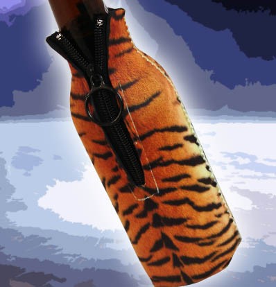 Zipper Style Bottle Coozie -Tiger