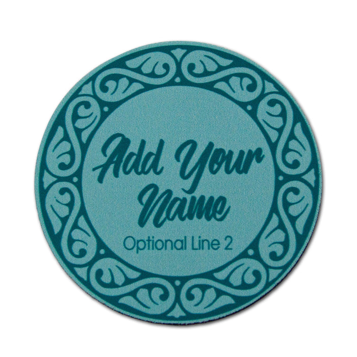 ADD YOUR NAME - Beer Bucket Coaster - Decorative Border (Serveral Colors Available)