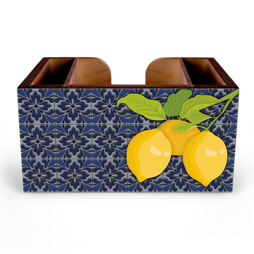 Customizable Wooden Bar Caddy - Lemon Tiles