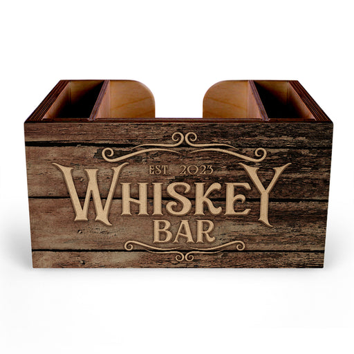 Customizable Wooden Bar Caddy - Whiskey Bar