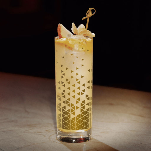 Geometric gold retro highball glass