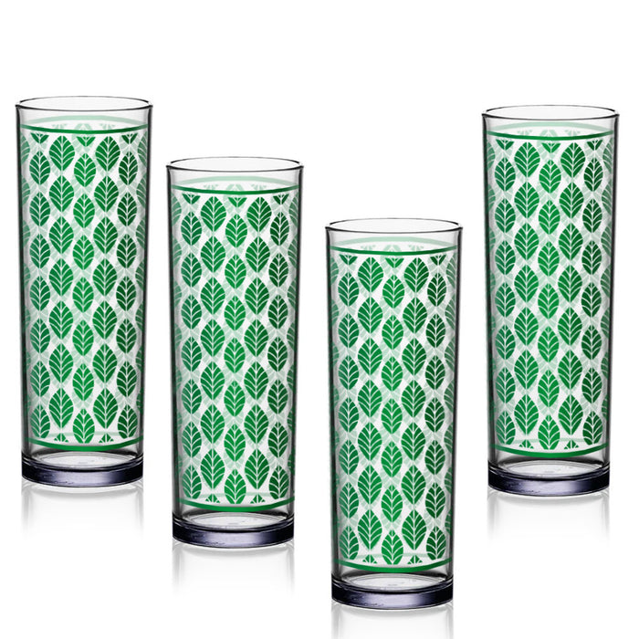 Retro Glass - Green Leaves