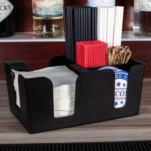 BarConic® 6 Compartment Bar Caddy - Black