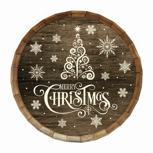 Merry Christmas Themed Barrel Top Tavern Sign